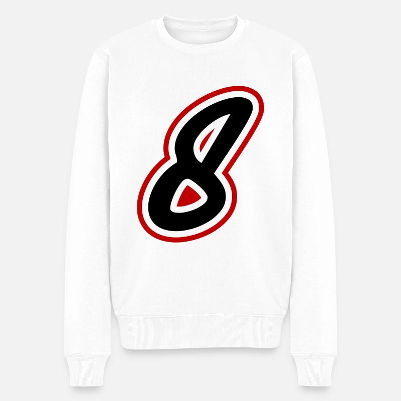 8 Zahl symbol - Männer Premium Bio Pullover - Weiß