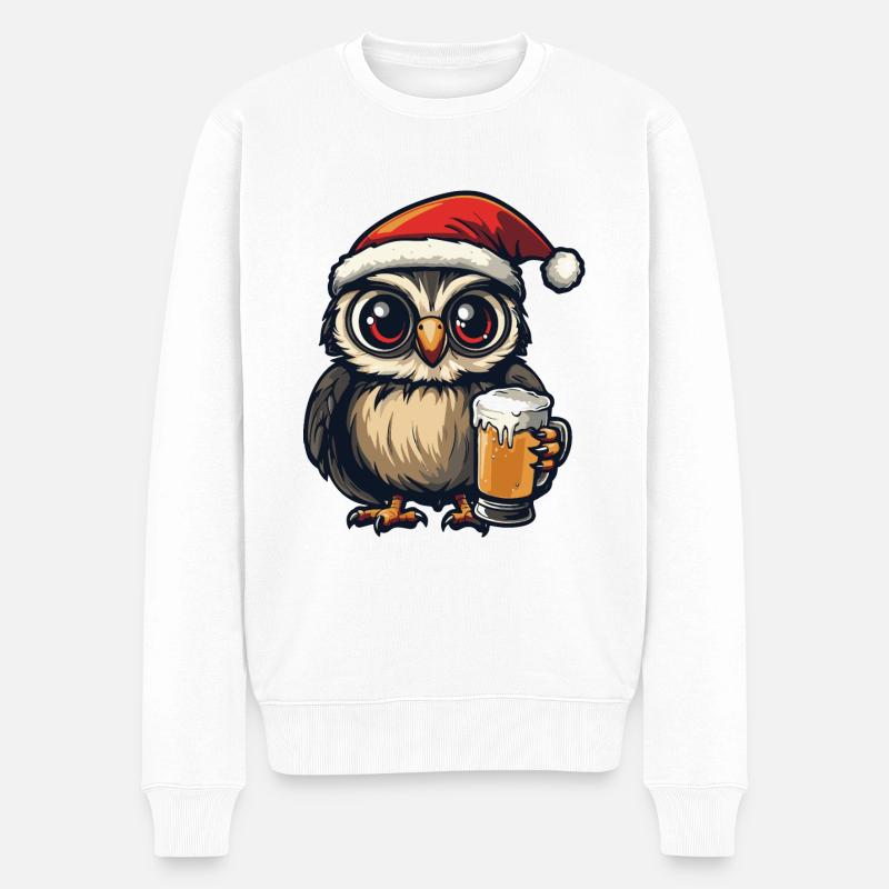 Owl Bière Noël Noël - Pull Premium bio Homme - blanc