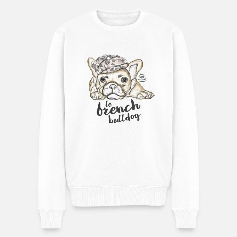French Bulldog - Männer Premium Bio Pullover - Weiß