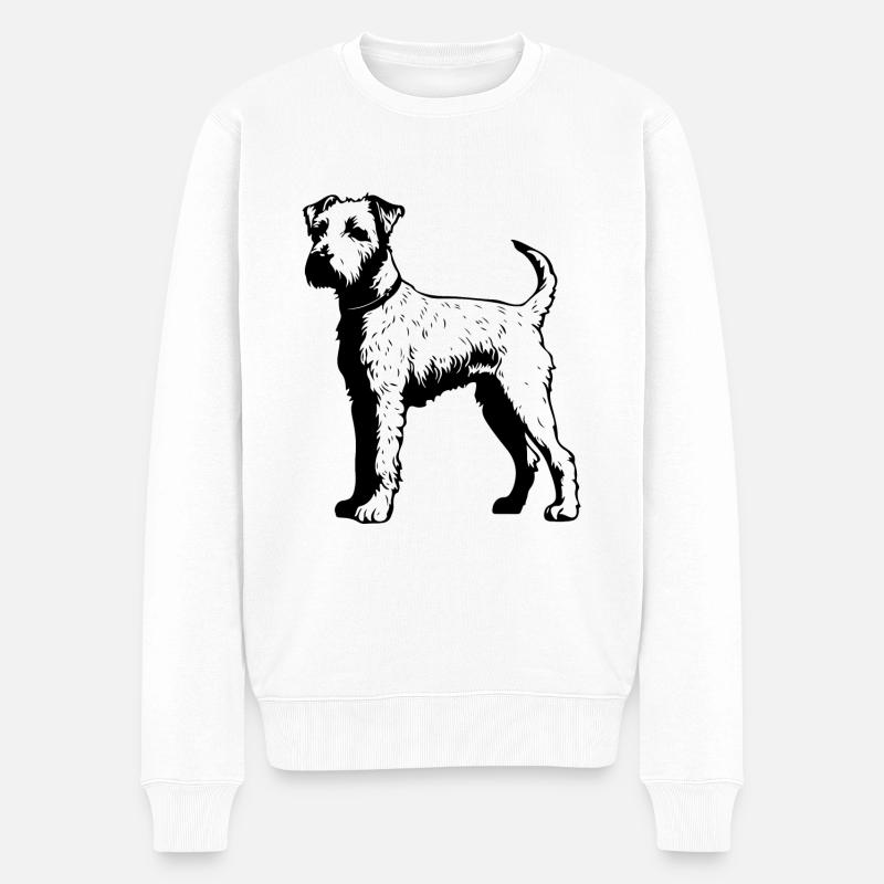 Chien Airedale Terrier - Pull Premium bio Homme - blanc