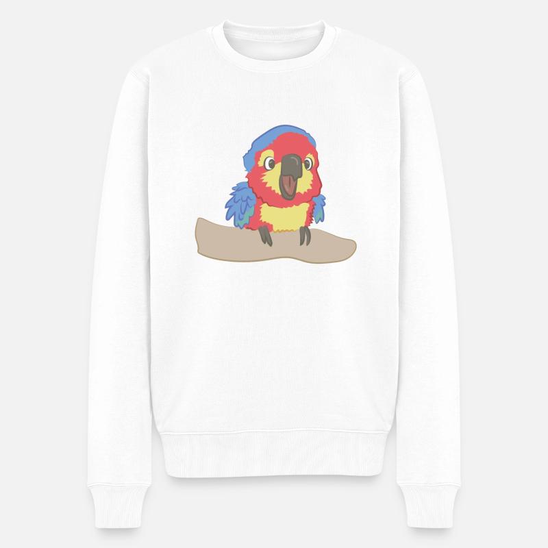 Perroquet effronté comme illustration - Pull Premium bio Homme - blanc