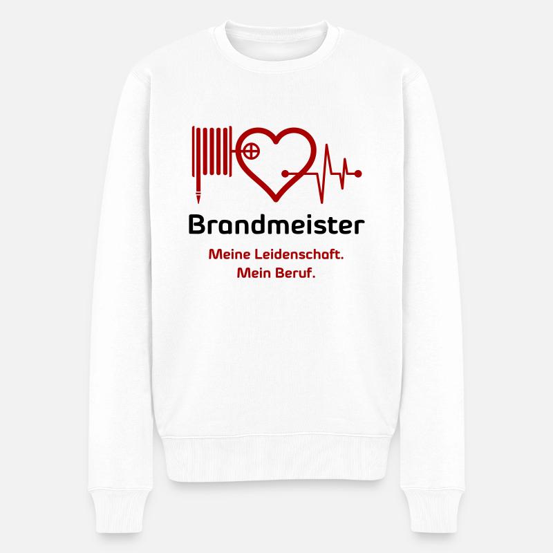 Brandmeister - Männer Premium Bio Pullover - Weiß