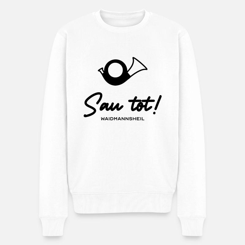 Sau tot - Männer Premium Bio Pullover - Weiß