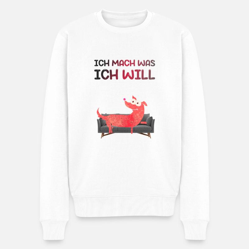 ich mach was ich will - Männer Premium Bio Pullover - Weiß