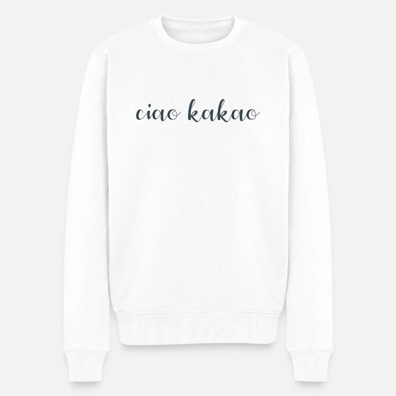 ciao kakao - Männer Premium Bio Pullover - Weiß