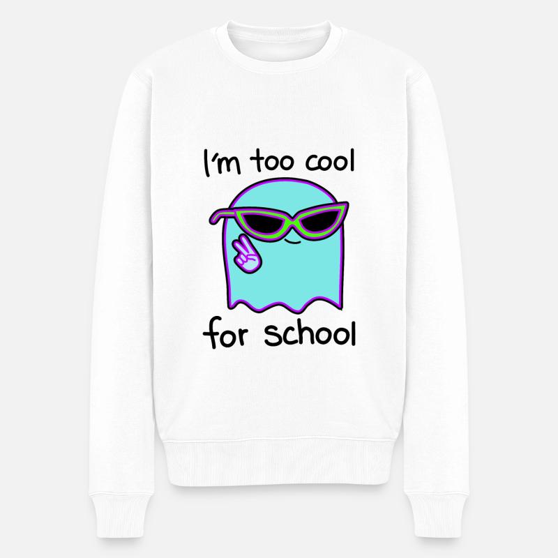 Lässig und frech zu cool für Schule - Männer Premium Bio Pullover - Weiß