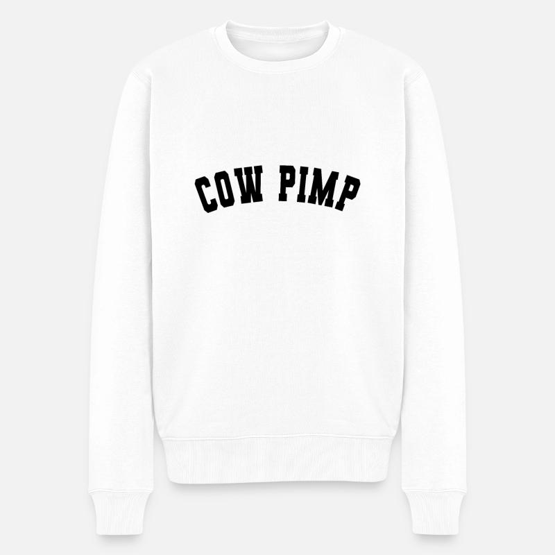 Kuh Zuhälter Bauer - Männer Premium Bio Pullover - Weiß