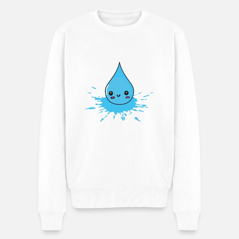 éclatement et éclaboussures - gouttes d’eau - Pull Premium bio Homme - blanc