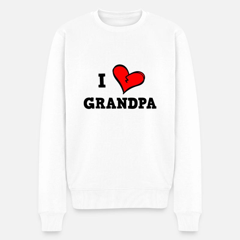Ich liebe Opa - Männer Premium Bio Pullover - Weiß
