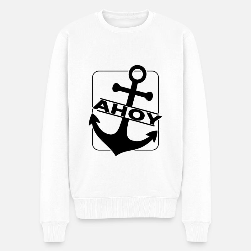 Ahoy Voilier Ancre - Pull Premium bio Homme - blanc