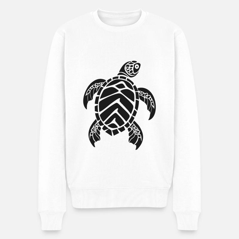 Meeresschildkröte - Männer Premium Bio Pullover - Weiß