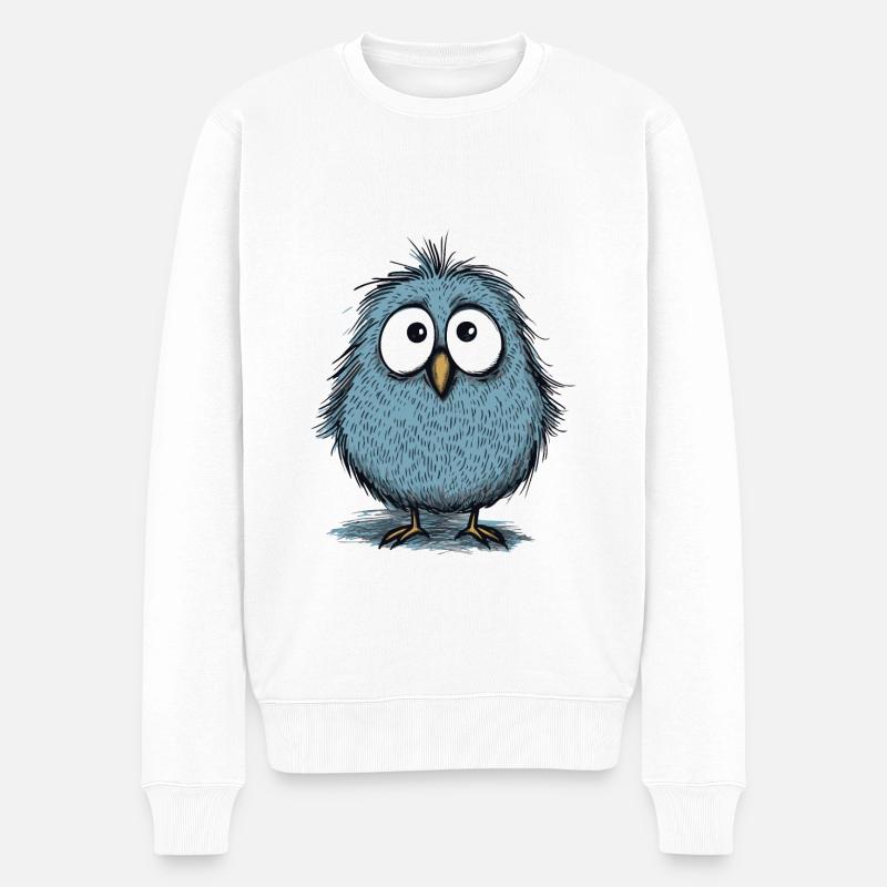 ein süßer lustiger Vogel - Männer Premium Bio Pullover - Weiß