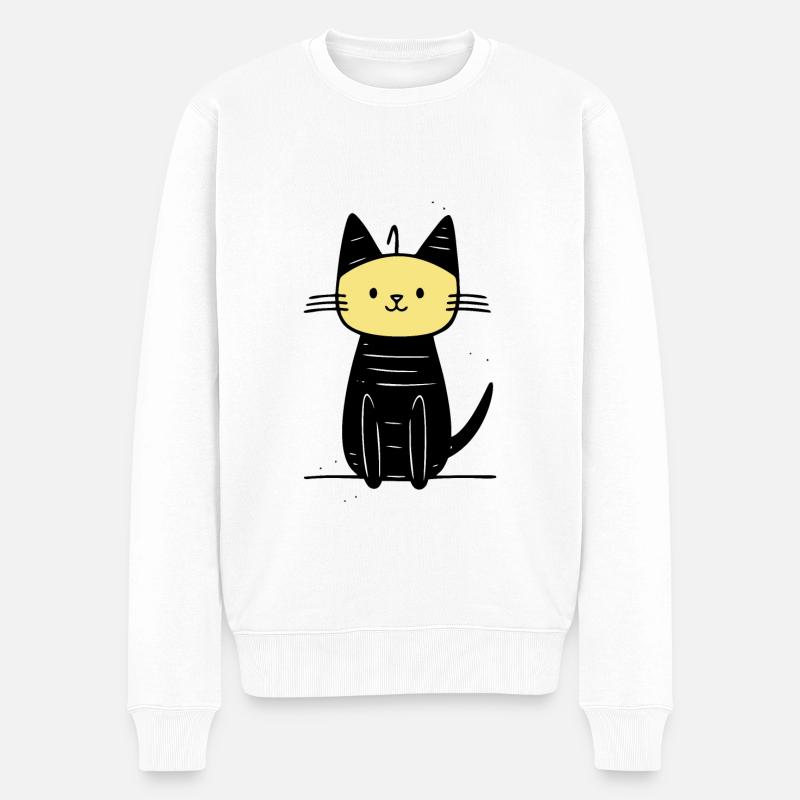 chat mignon - Pull Premium bio Homme - blanc