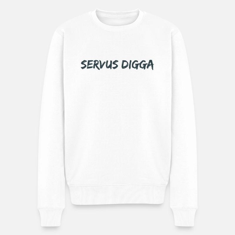Servus Digga! - Männer Premium Bio Pullover - Weiß