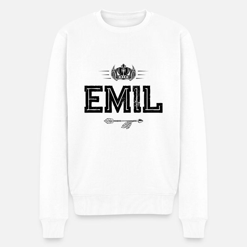 Emil - Männer Premium Bio Pullover - Weiß