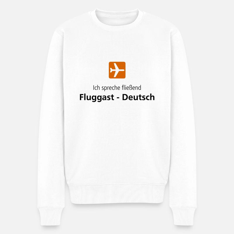 Fluggast Deutsch - Männer Premium Bio Pullover - Weiß