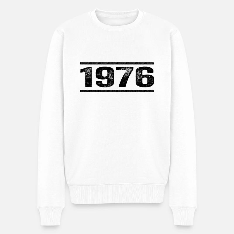 1976 Retro 1976 Geburtstag 1976 Vintage 1976 - Männer Premium Bio Pullover - Weiß