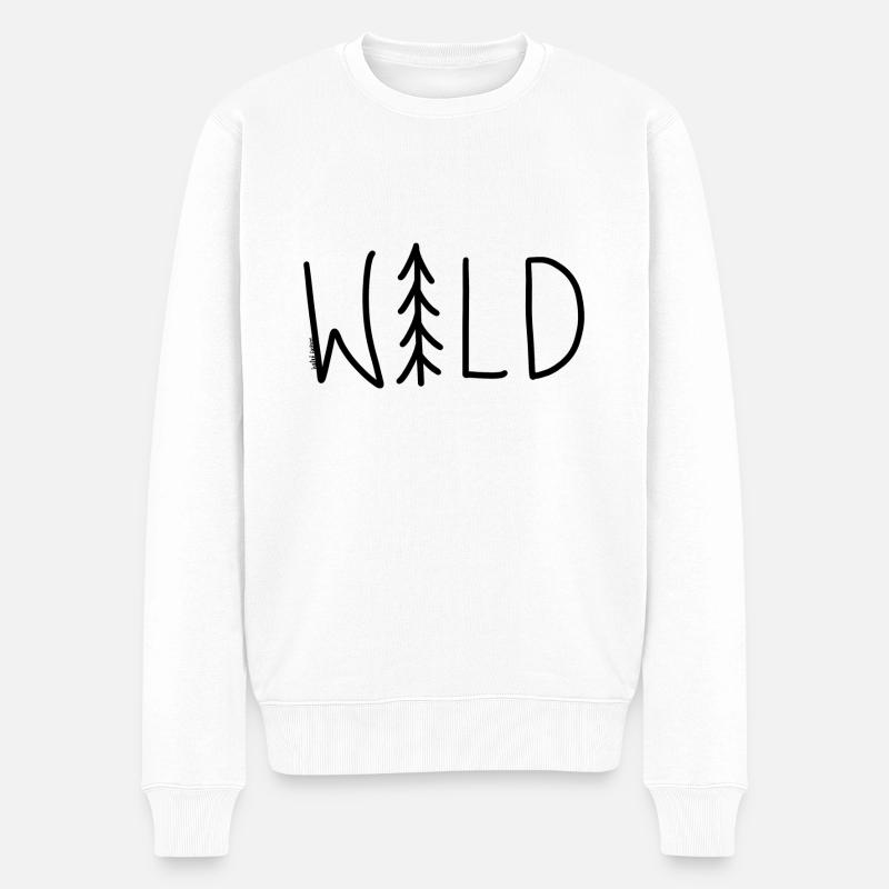 Wild oder Wald? - Männer Premium Bio Pullover - Weiß