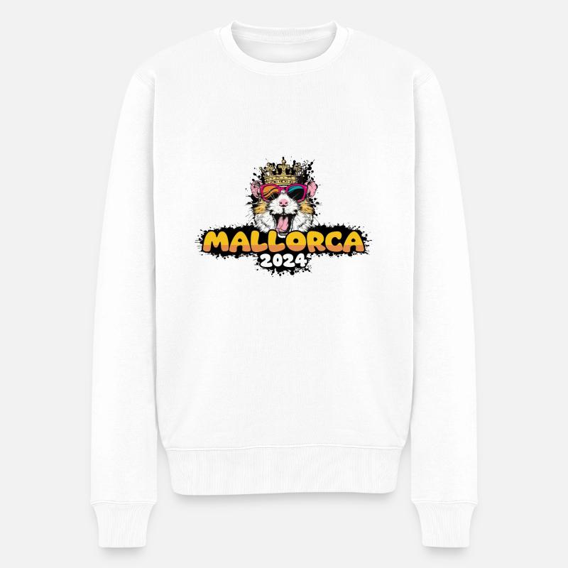 Mallorca 2024 Hamster - Pull Premium bio Homme - blanc