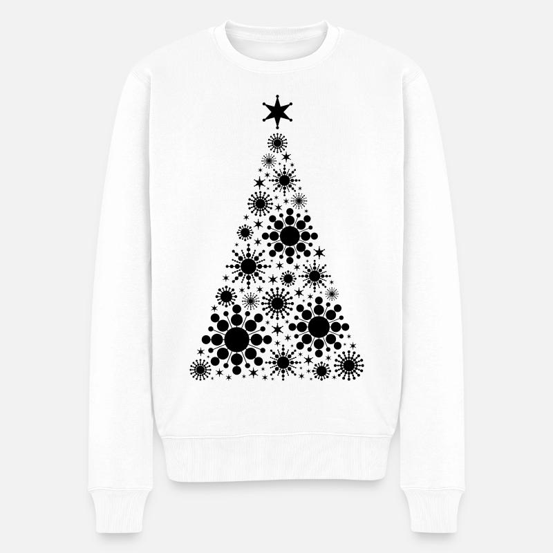 Tannenbaum / Weihnachtsbaum aus Kreisen - Männer Premium Bio Pullover - Weiß