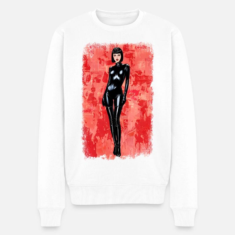 Latex Noir Distressed-Edition - Männer Premium Bio Pullover - Weiß