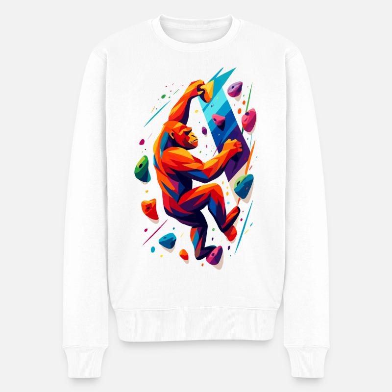 Bouldern Kletterkraft Gorilla Klettern Geschenk - Männer Premium Bio Pullover - Weiß