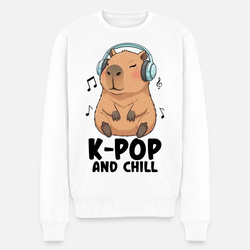 K-Pop et Chill - Pull Premium bio Homme - blanc