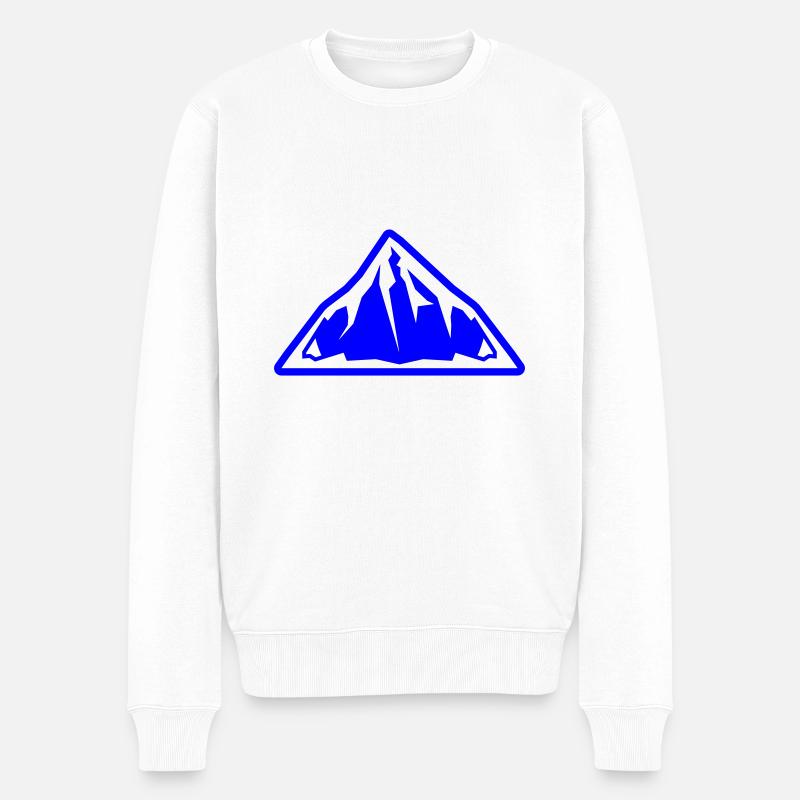 Berge Logo - Männer Premium Bio Pullover - Weiß