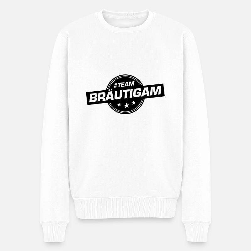 Team Bräutigam Hochzeitsfeier Hochzeit - Männer Premium Bio Pullover - Weiß
