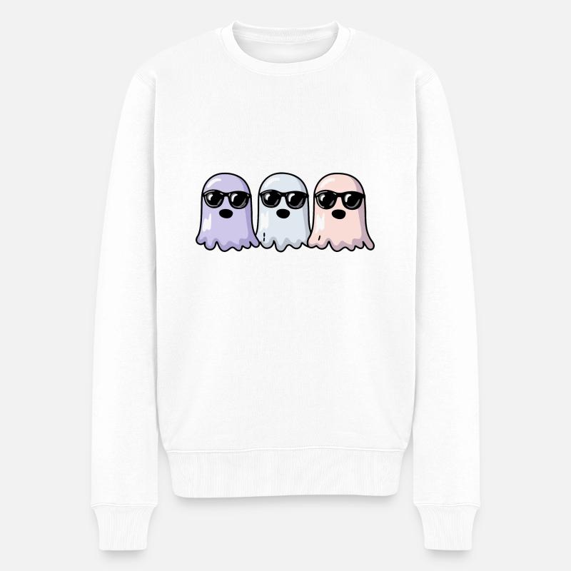 Fantômes Halloween - Pull Premium bio Homme - blanc