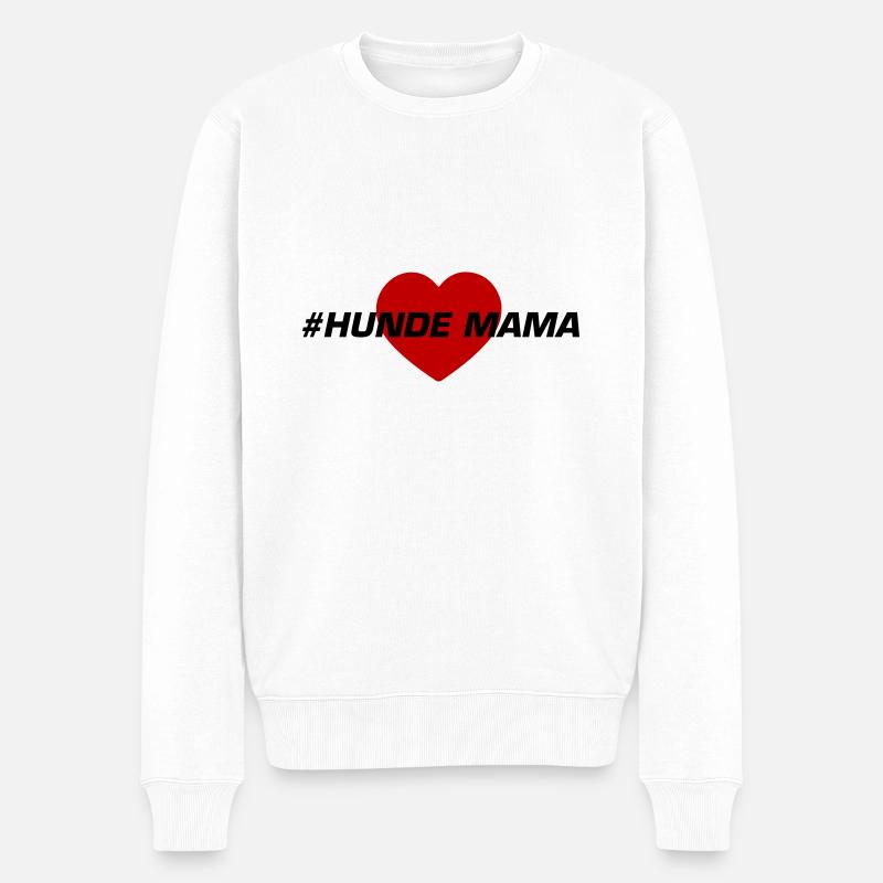 Hunde Mama - Männer Premium Bio Pullover - Weiß
