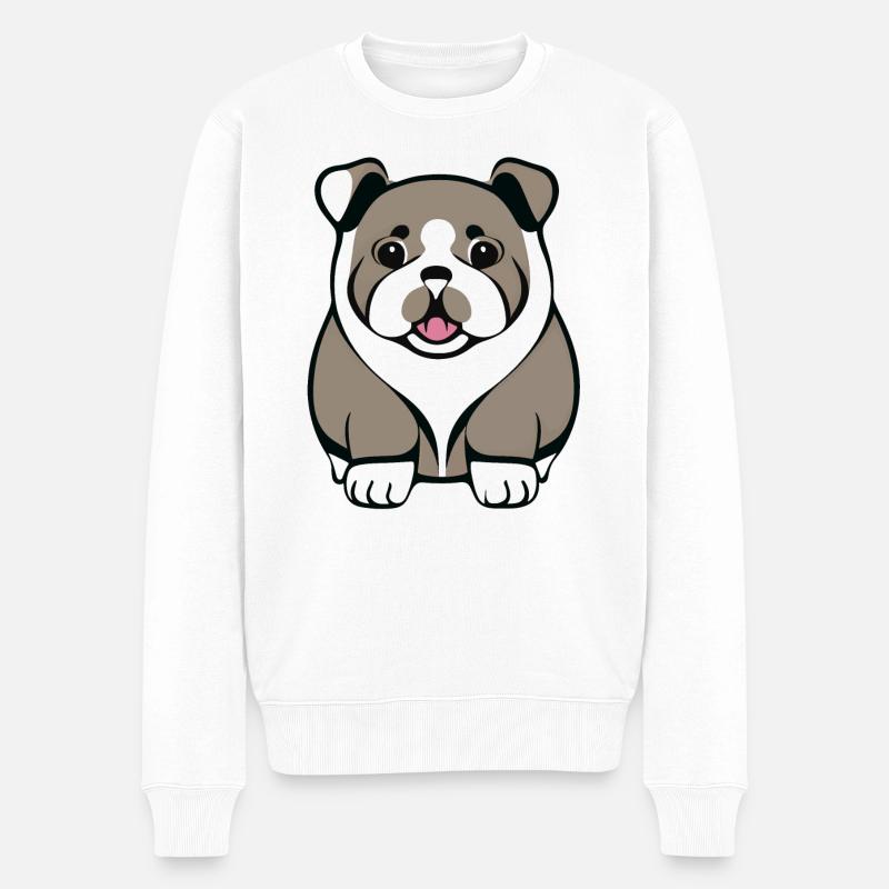 Einfach niedlicher Hund - Männer Premium Bio Pullover - Weiß