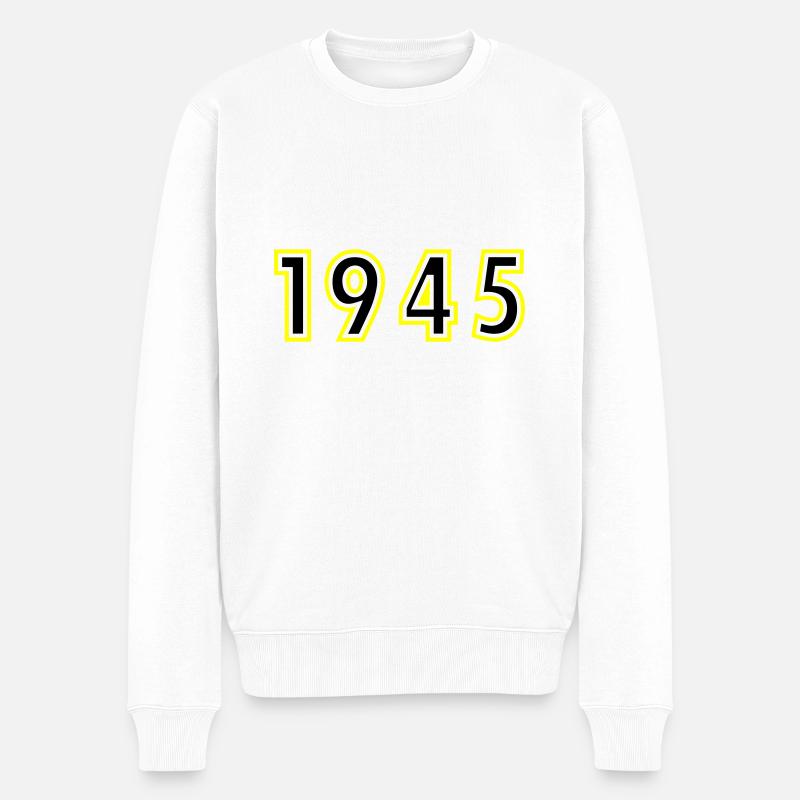 1945 Année Anniversaire - Pull Premium bio Homme - blanc