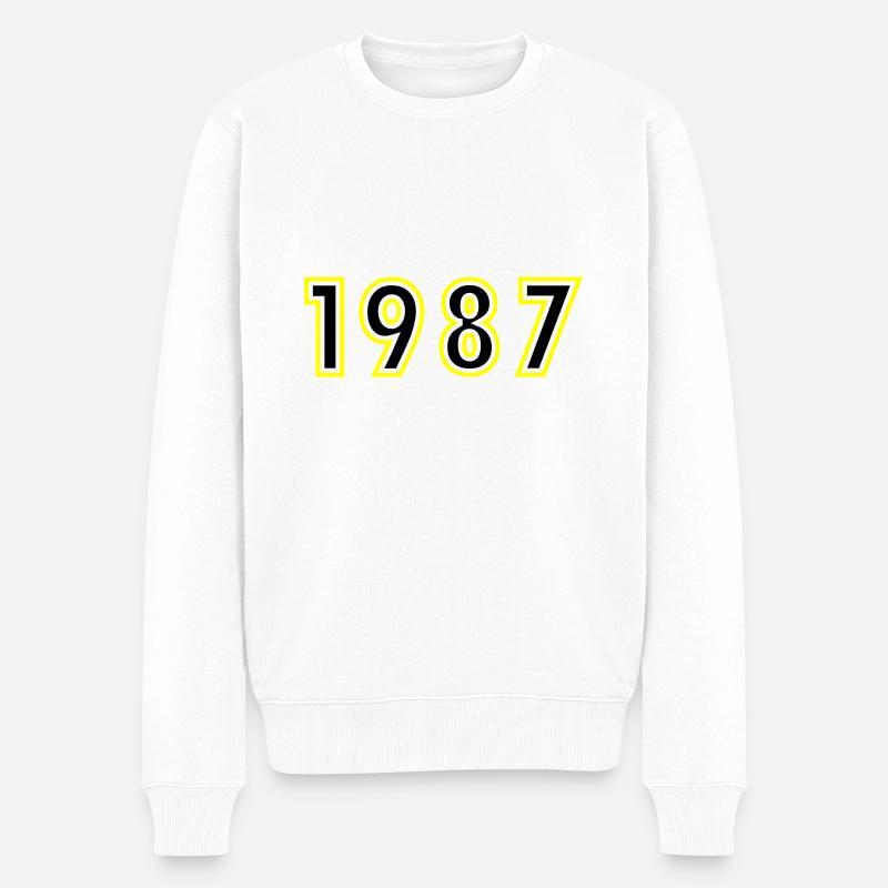 1987 Année Anniversaire - Pull Premium bio Homme - blanc