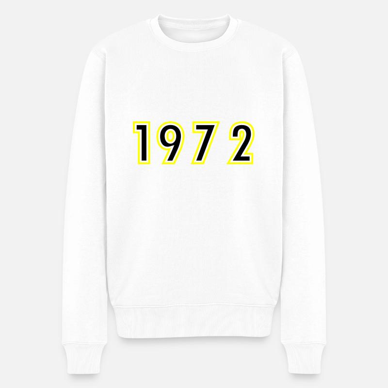 1972 Jahr Geburtstag - Männer Premium Bio Pullover - Weiß