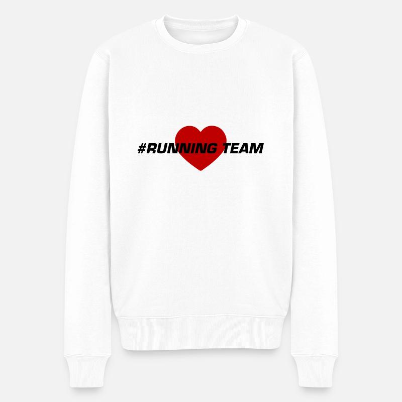 Running Team Herz - Männer Premium Bio Pullover - Weiß