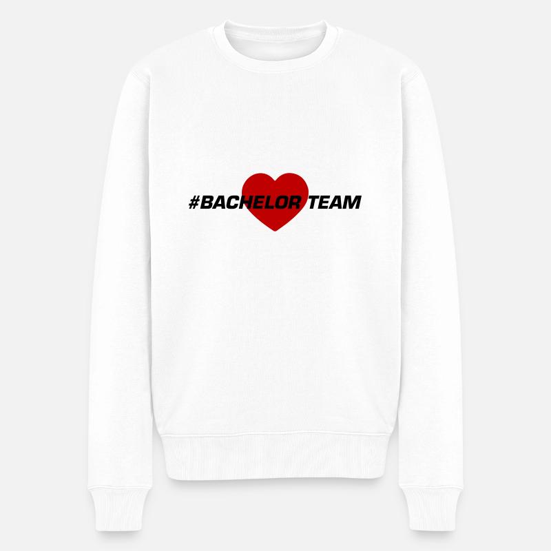 bachelor team herz - Männer Premium Bio Pullover - Weiß