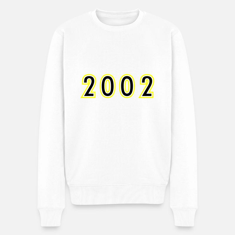 2002 Année Anniversaire - Pull Premium bio Homme - blanc