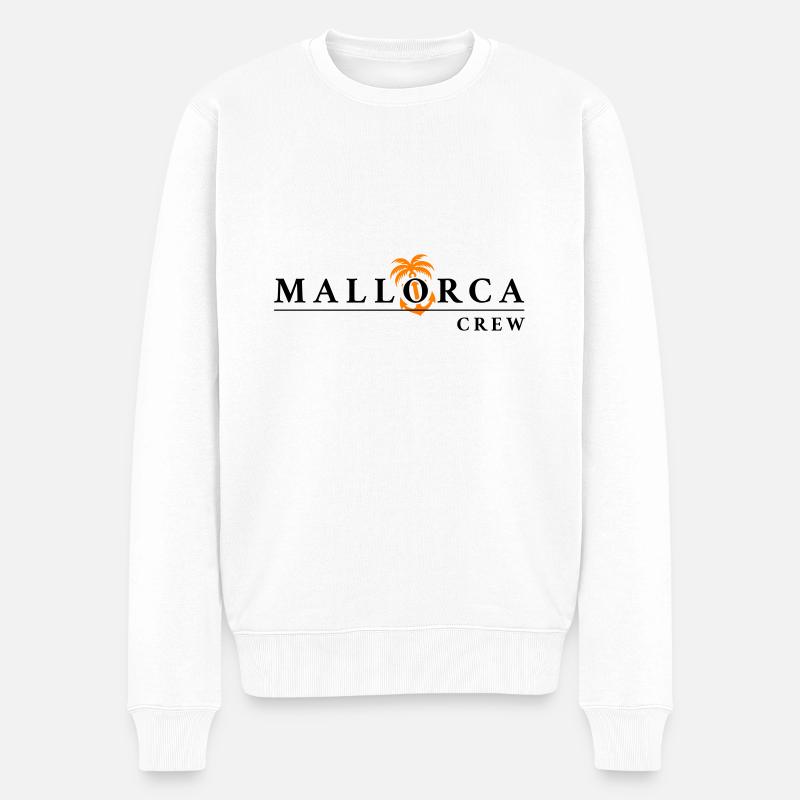 Mallorca Crew - Männer Premium Bio Pullover - Weiß