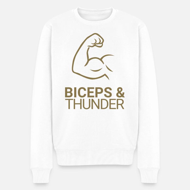 Biceps & Thunder - Männer Premium Bio Pullover - Weiß