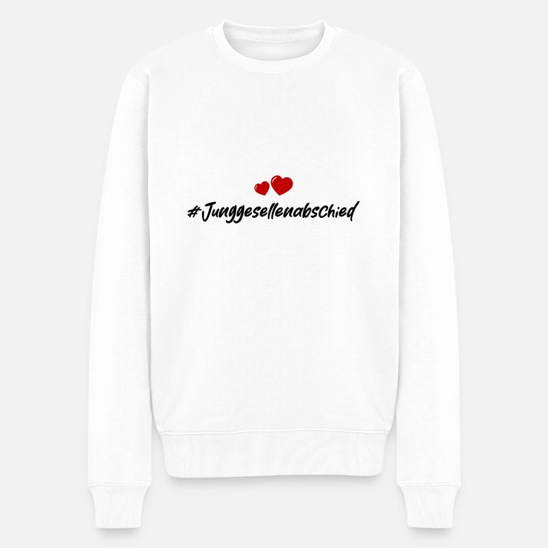 Junggesellenabschied Herz - Männer Premium Bio Pullover - Weiß