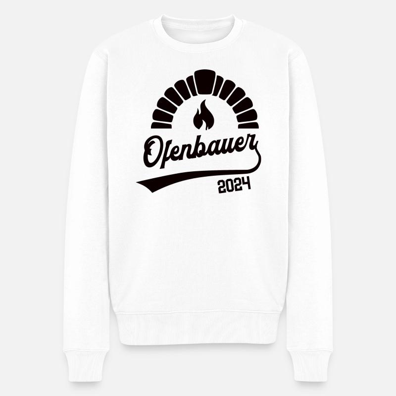 Ofenbauer 2024 Beruf Ofenbauerei Lehre Lehrling - Männer Premium Bio Pullover - Weiß