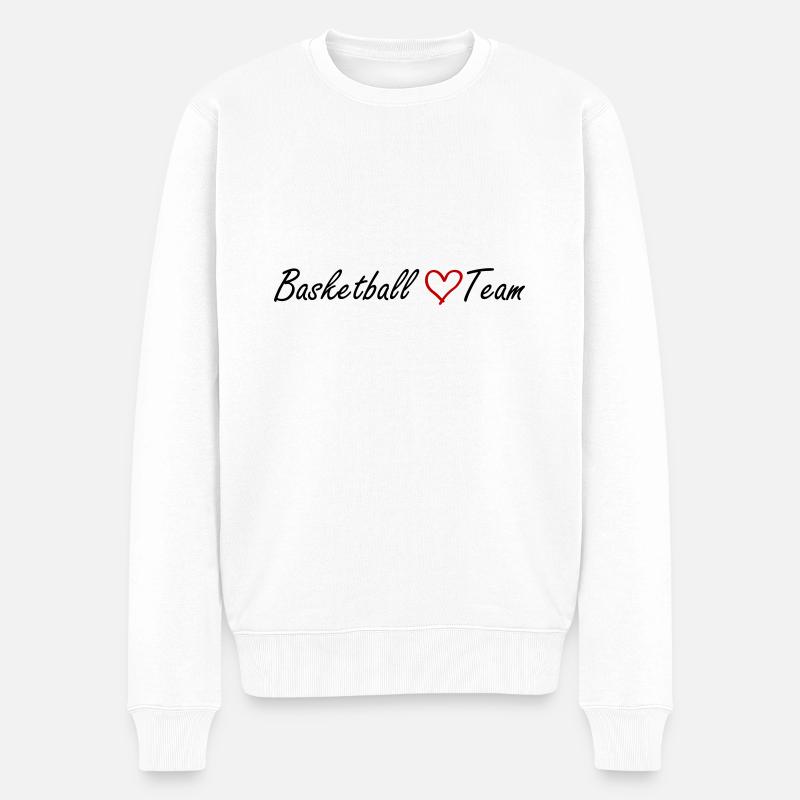 Basketball Team Herz - Männer Premium Bio Pullover - Weiß