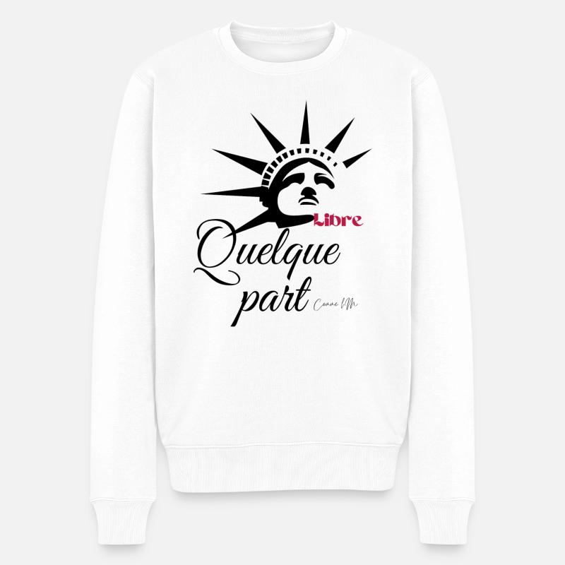 libre quelque part - Pull Premium bio Homme - blanc