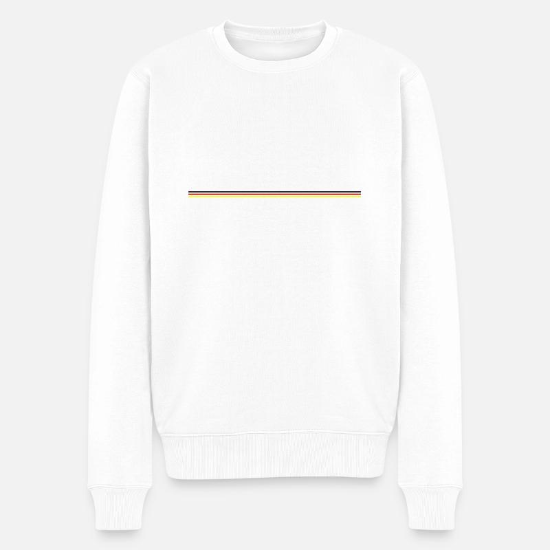 Deutschland Flagge Linie - Männer Premium Bio Pullover - Weiß