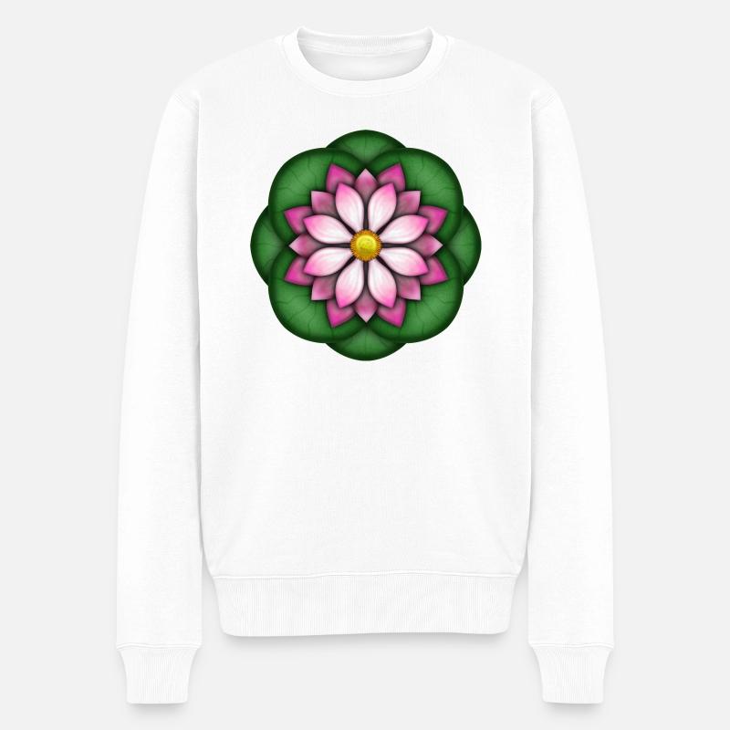 Lotusblume - Männer Premium Bio Pullover - Weiß