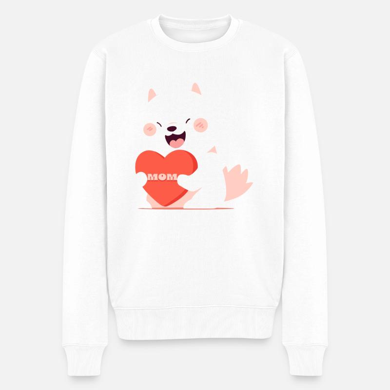 Chien aimant sa mère - Pull Premium bio Homme - blanc