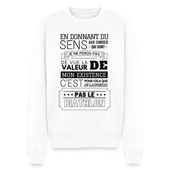 Je ne lâcherai pas le biathlon - Pull Premium bio Homme - blanc - Devant - Thijin (182cm)