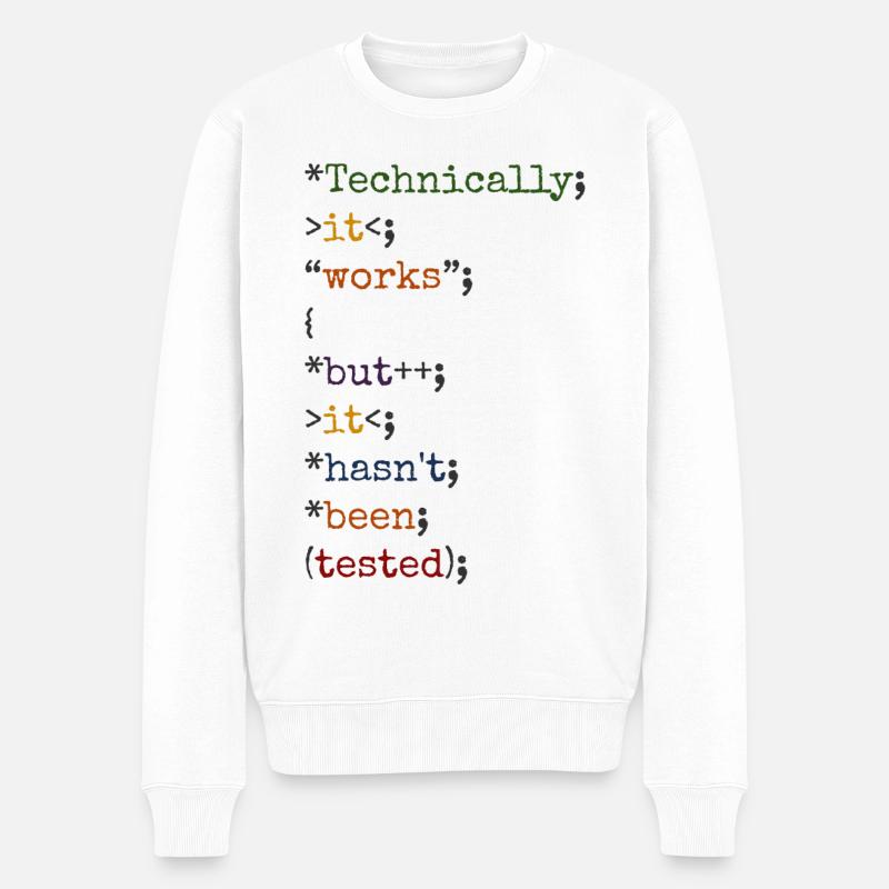 Software Ingenieur Informatiker Programmierer - Männer Premium Bio Pullover - Weiß