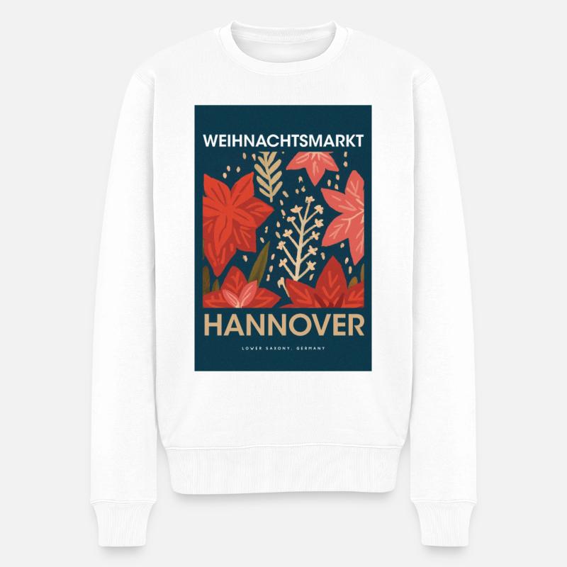 Weihnachtsmarkt Hannover Poster Germany 1960 - Männer Premium Bio Pullover - Weiß